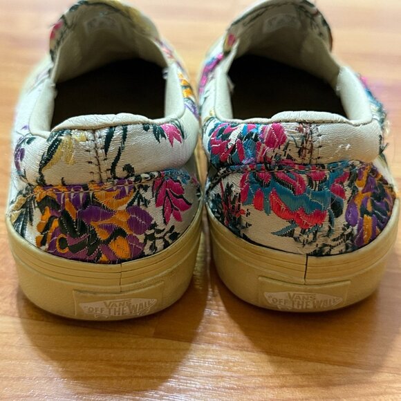Vans Festival Satin Gold Embroidered Slip-On Shoes Men 5 Women 6.5 Sanitized - Picture 9 of 10